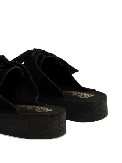 Clarks Originals Black Desert Nomad Mules In Black Sde