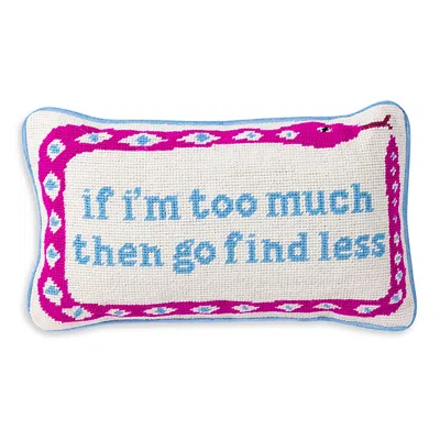 Furbish Studio Go Find Less Needlepoint Decorative Pillow In Light/pastel Blue