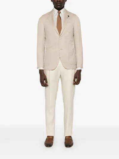 Lardini Single-breasted Blazer In Neutrals