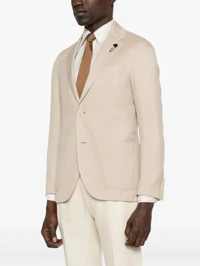 Lardini Single-breasted Blazer In Neutrals