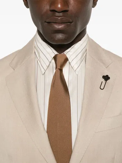 Lardini Single-breasted Blazer In Neutrals