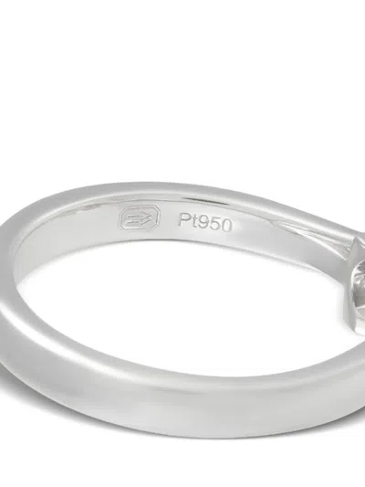 Pre-owned Harry Winston Platinum Engagement Diamond Ring In Silver