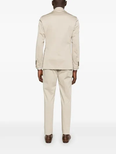 Lardini Single-breasted Wool Suit In Neutrals