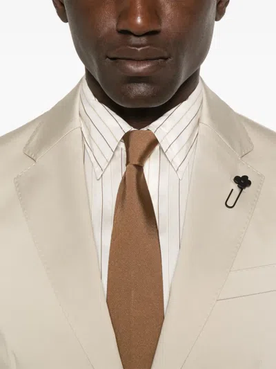 Lardini Single-breasted Wool Suit In Neutrals