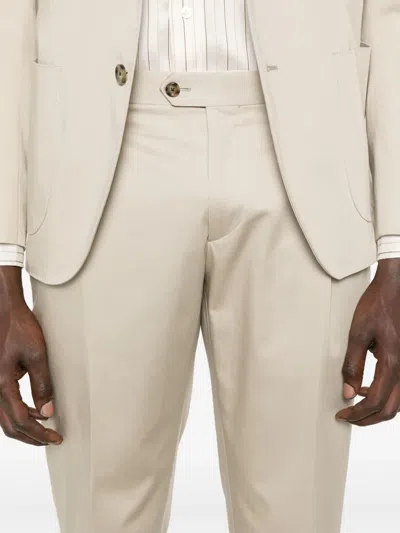 Lardini Single-breasted Wool Suit In Neutrals