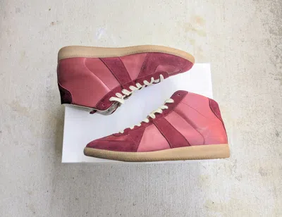 Pre-owned Maison Margiela Gat Replica Sneakers Burgundy 10 43 Suede In Burgundy Maroon Bourdeaux Red Gum