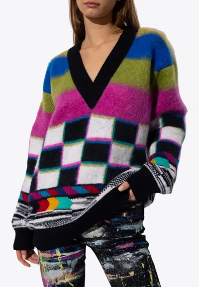 Dolce & Gabbana Graphic Pattern Wool Sweater In Multicolor