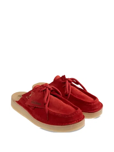 Clarks Originals Red Desert Nomad Mules In Red Suede