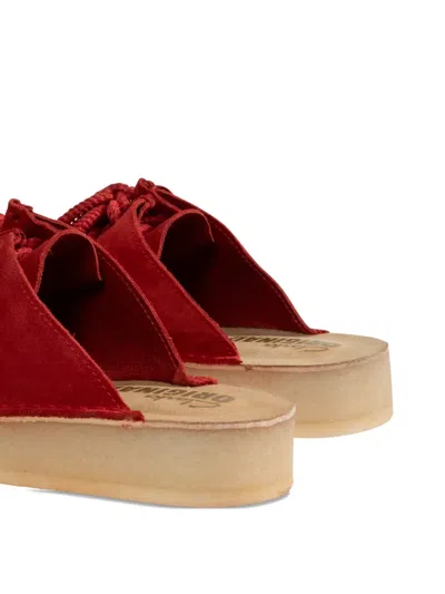 Clarks Originals Red Desert Nomad Mules In Red Suede