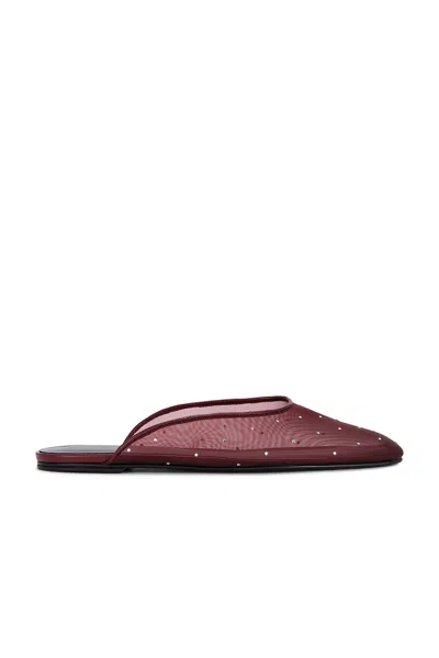 Magda Butrym Crystal-embellished Mesh Mules In Burgundy