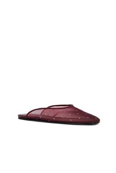 Magda Butrym Crystal-embellished Mesh Mules In Burgundy