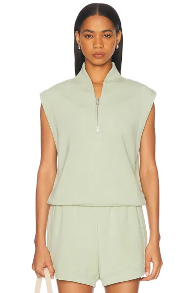 Varley Loretta Half-zip Sleeveless Sweatshirt In Snow Sage