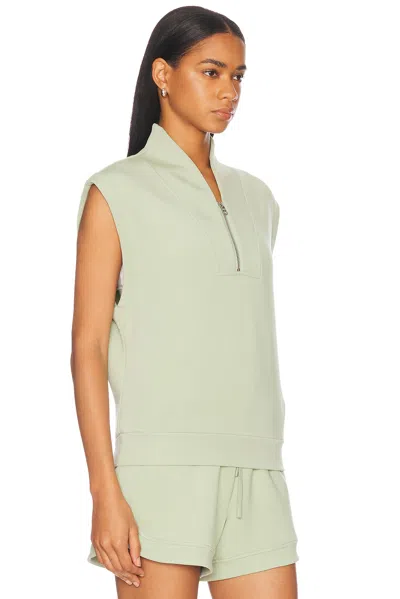 Varley Loretta Half-zip Sleeveless Sweatshirt In Snow Sage
