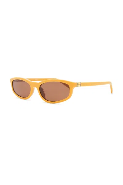 Miu Miu Oval Sunglasses In Soleil