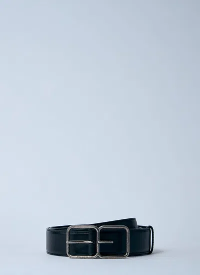 Saint Laurent Double Buckle Belt In Black