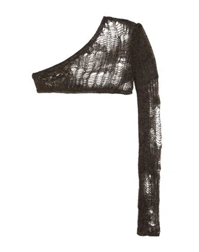 Rick Owens Man Sweater Lead Size M Polyamide, Mohair Wool, Wool In Grey