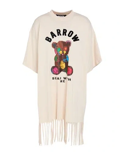 Barrow Woman Mini Dress Beige Size L Cotton In Beige