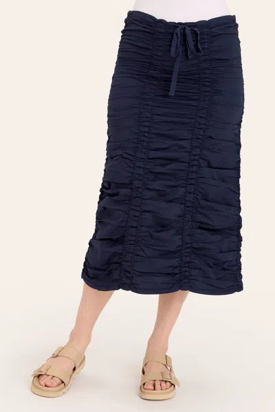 Core By Xcvi Double Shirred Panel Skirt In Blue