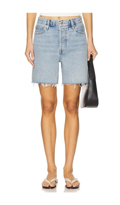 Frame High Waist Denim Shorts In Blue