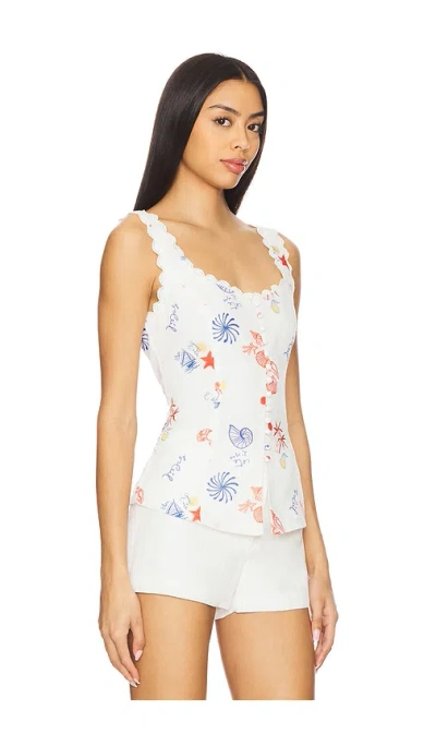 Line & Dot Reeta Top In White