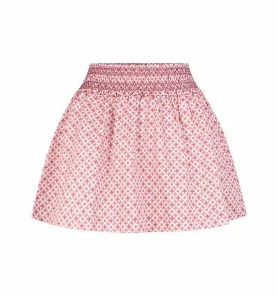 Hill House Home The Delphine Mini Nap Skirt In Rose Circular Lattice