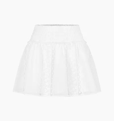 Hill House Home The Delphine Mini Nap Skirt In White Broderie Voile