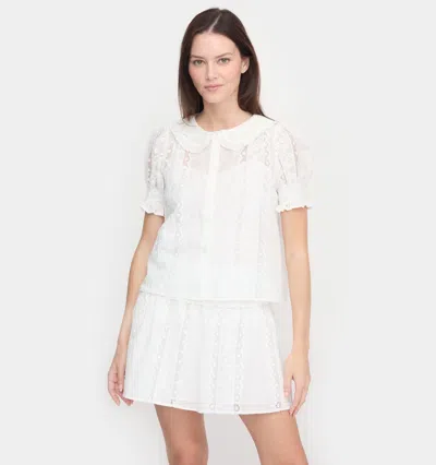Hill House Home The Delphine Mini Nap Skirt In White Broderie Voile