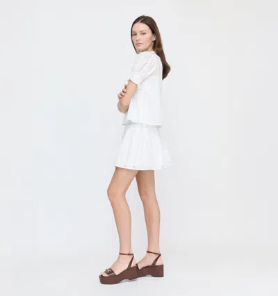 Hill House Home The Delphine Mini Nap Skirt In White Broderie Voile