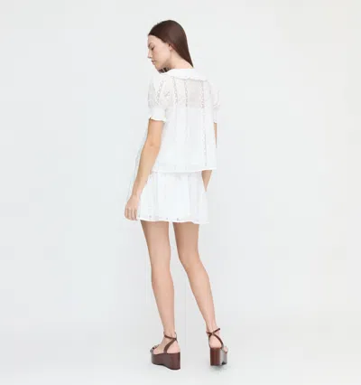 Hill House Home The Delphine Mini Nap Skirt In White Broderie Voile