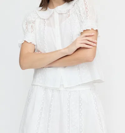 Hill House Home The Delphine Mini Nap Skirt In White Broderie Voile