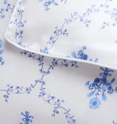 Hill House Home Silk Pillowcase In Blue Trellis