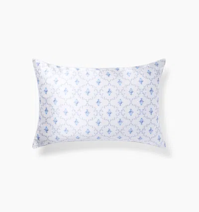 Hill House Home Silk Pillowcase In Blue Trellis