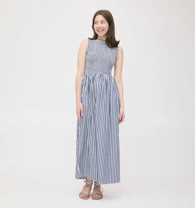 Hill House Home The Cosima Nap Dress In Navy Stripe