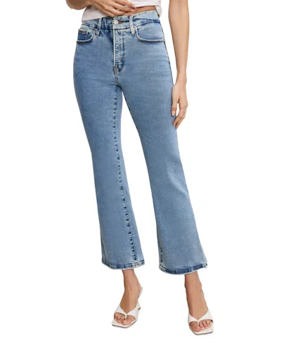 Good American Women's Good Legs Cropped Mini Boot Jeans In B670