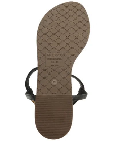 Arezzo Women's Bristol Round Toe Flat Sandals In Black