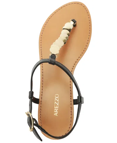 Arezzo Women's Bristol Round Toe Flat Sandals In Black