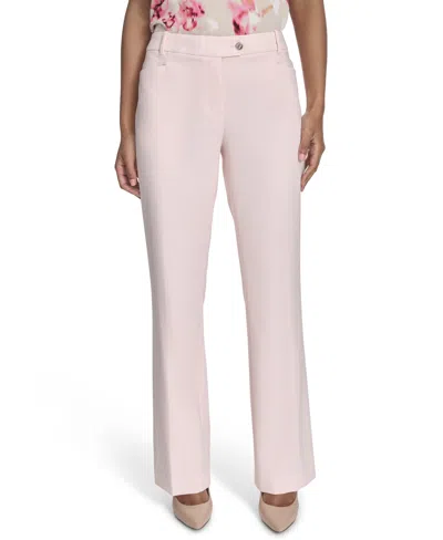 Calvin Klein Womens Mid Rise Tapered Leg Straight Leg Pants In Parfait