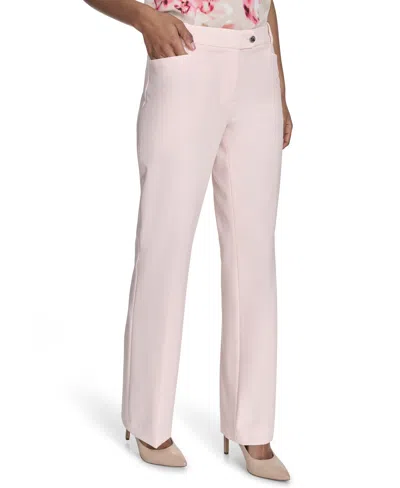 Calvin Klein Womens Mid Rise Tapered Leg Straight Leg Pants In Parfait