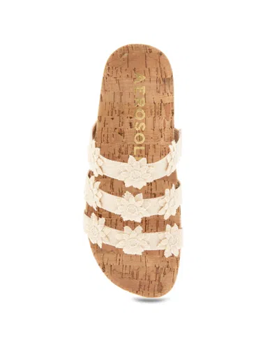 Aerosoles Women's Leflor Round Toe Flatform Sandals In Natural Canvas