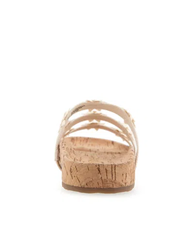 Aerosoles Women's Leflor Round Toe Flatform Sandals In Natural Canvas