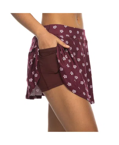 Zoozatz Women's Maroon Texas A&m Aggies All-over Print Flowy Skort In Maroon