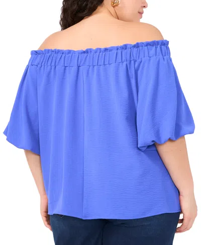Vince Camuto Plus Size Off-the-shoulder Puff-sleeve Top In Dazzling Blue