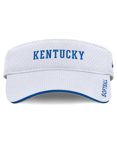 Nike Men's And Women's White Kentucky Wildcats 2025 Dugout Softball Ace Performance Adjustable Visor Hat In White