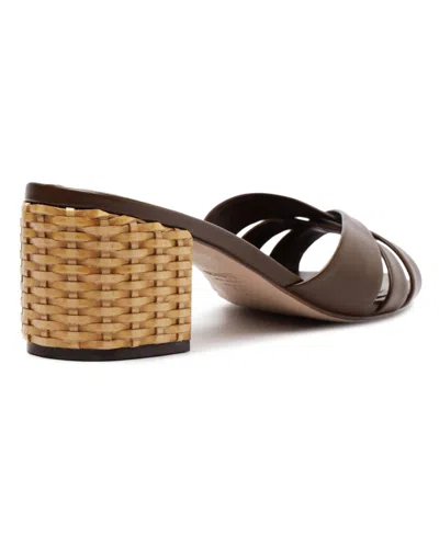 Schutz Keefa Straw Mule Heel In Brown, Women's At Urban Outfitters In Brown