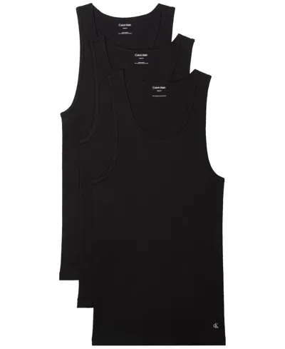 Calvin Klein Cotton Classic Tank 3-pack In Black