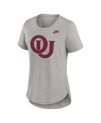 Nike Women's Heather Gray Oklahoma Sooners Legacy Tri-blend T-shirt In Gray