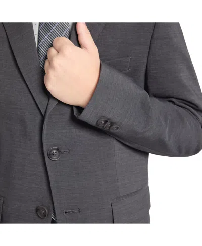 Kenneth Cole Reaction Big Boys Slim Fit 2 Piece Stretch Suit In Charcoal