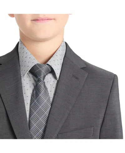 Kenneth Cole Reaction Big Boys Slim Fit 2 Piece Stretch Suit In Charcoal