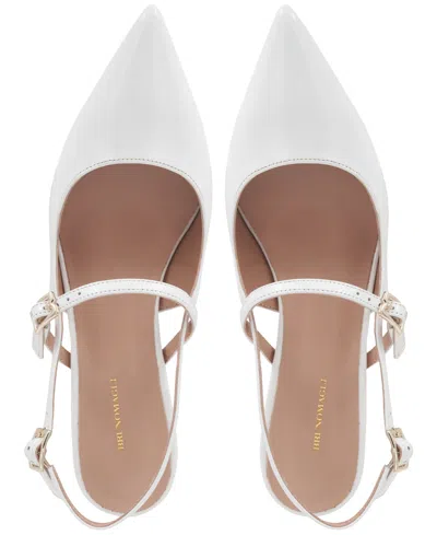 Bruno Magli Women's Luciana Pointed-toe Pumps In Bone Crinkled Patent