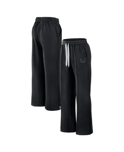 Fanatics Women's Black Miami Hurricanes Prime Supersoft Fleece Flaired Sweatpants In Black